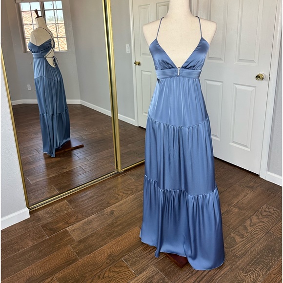 Maxi dress in slate blue by Edit by Nine available in S/M/L - Picture 1 of 6